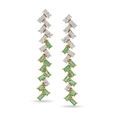14Kt Yellow Gold Enchanting Criss Cross Emerald Drop Earrings,,hi-res view 2