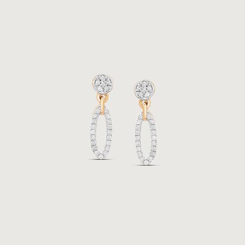 Radiant Loop Diamond Drop Earrings