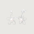 Pearl Bloom Silver Drop Earrings,,hi-res view 4