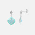 Aqua Luxe Silver Hoop Earrings,,hi-res view 4