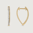 Edgy Luxe Gold & Diamond Hoop Earrings,,hi-res view 4