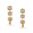 Chic Diamond and Gold Hoop Earrings,,hi-res view 2