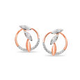 14Kt Rose Gold Glitzy Round Diamond Stud Earring,,hi-res view 2