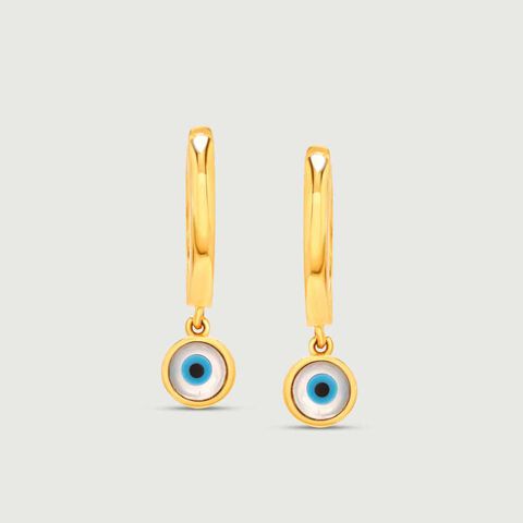 Guardian Eye Gold Hoop Earrings