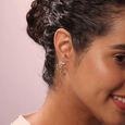 Aqua Aura 14 Kt Gold & Diamond Hoop Earrings,,hi-res view 2