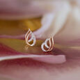 Twisted Sparkle Gold & Diamond Stud Earrings,,hi-res view 1