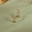 Lattice Cascade Gold & Diamond Stud Earrings,,hi-res view 1