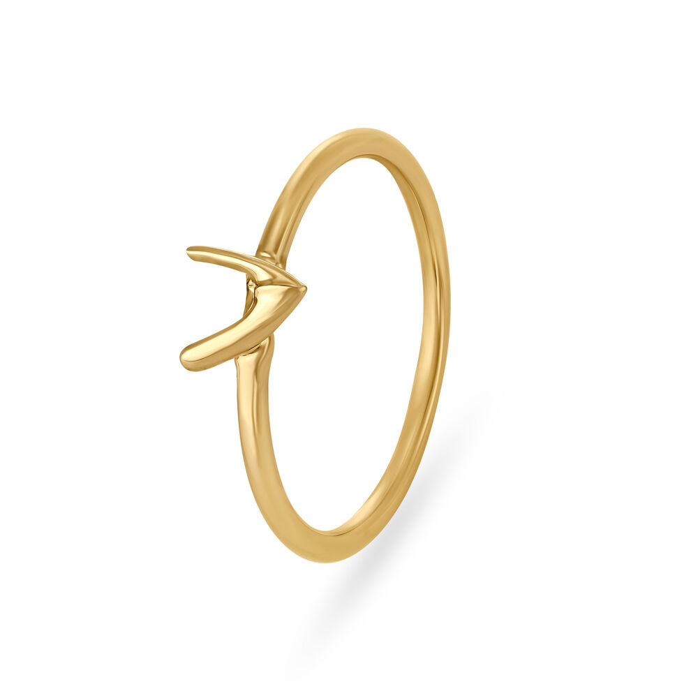 Buy Letter V 14KT Yellow Gold Initial Ring Online Mia by Tanishq