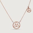 Trinity Knot Gold & Diamond Necklace,,hi-res view 3