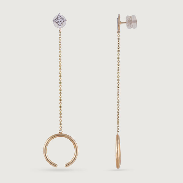 Dazzling Star Gold & Diamond Drop Earrings,,hi-res image number null