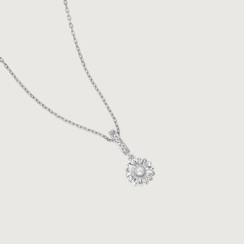 Cheerful Bloom Pearl Silver Pendant