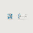 Ice Crystal Silver Stud Earrings for Women,,hi-res view 3
