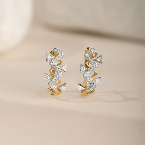 Lippan Glow Gold & Diamond Hoop Earrings