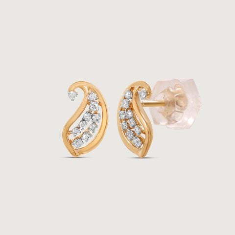 Glow Paisley Diamond Stud Earrings