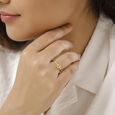 Letter U 14KT Yellow Gold Initial Ring,,hi-res view 2