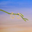 Sunflare Orbit Diamond Hoop Earrings,,hi-res view 1