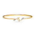 14KT Yellow Gold Functional Flair Diamond Bangle,,hi-res view 2