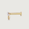 Radiant Circle Gold and Diamond Nose Pin,,hi-res view 4