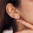 14KT Yellow Gold Radiant Summit Diamond Earrings,,hi-res view 2