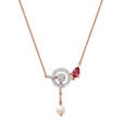 14KT Rose Gold Celestial Sparkle Pink Tourmaline Choker Necklace,,hi-res view 2