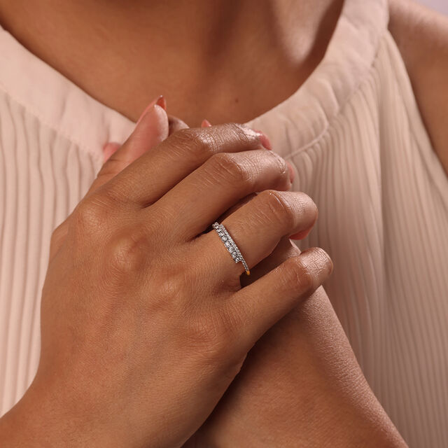 Linear Elegance 14KT Gold & Diamond Ring,,hi-res image number null