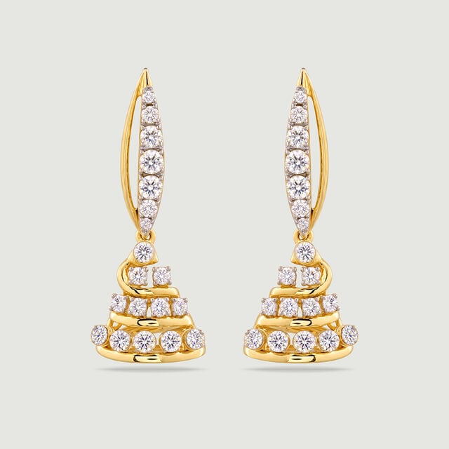 Radiant Layered Diamond Jhumka,,hi-res image number null