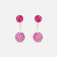 Dramatic Pink Silver Drop Earrings,,hi-res view 3