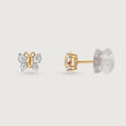 Twilight Butterfly 14KT Gold & Diamond Stud Earrings,,hi-res view 4