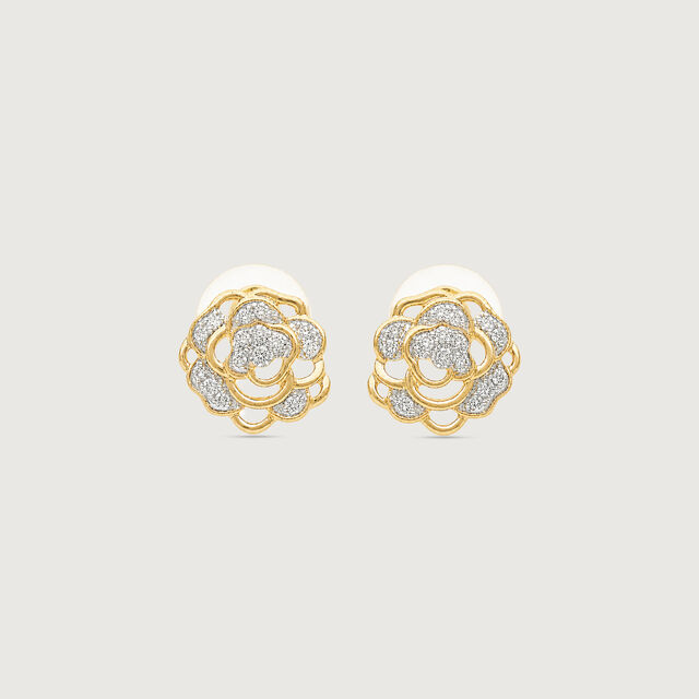 Layered Bloom Diamond Earrings,,hi-res image number null