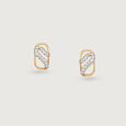 Modern Flow Gold & Diamond Stud Earrings,,hi-res view 3