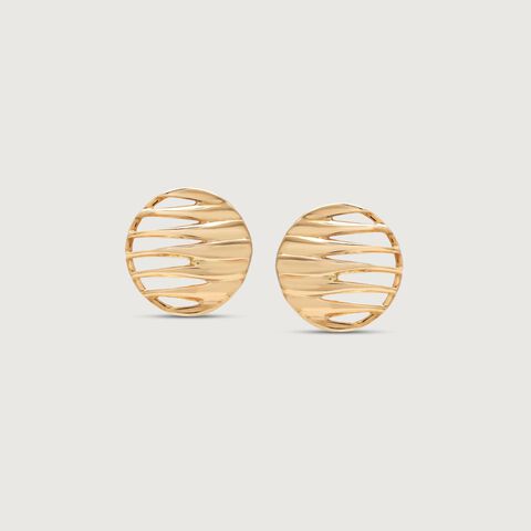 Linear Glow Gold Stud Earrings