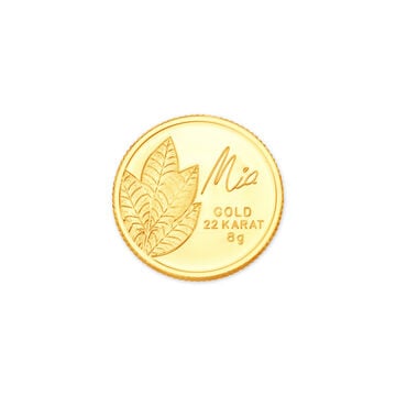 8 GM 22 Karat  Sublime Mango Leaf Gold Coin