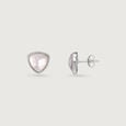 Luminous Facet Quartz Silver Stud Earrings,,hi-res view 4