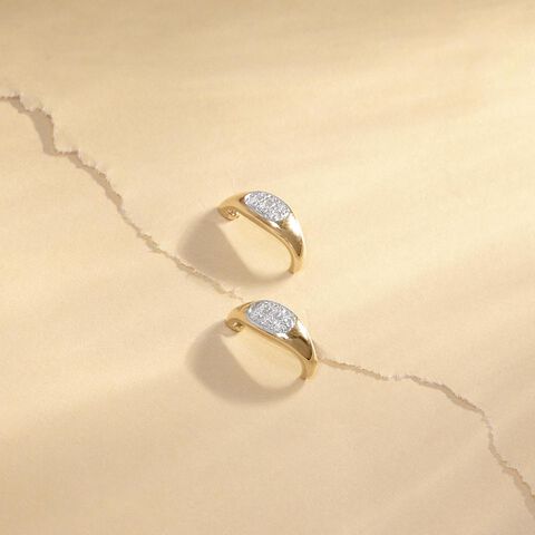 Chic Curve Diamond Hoop Earrings