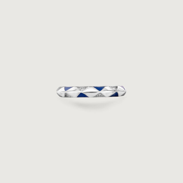Edgy Dynamic Enamel Silver Ring,,hi-res image number null