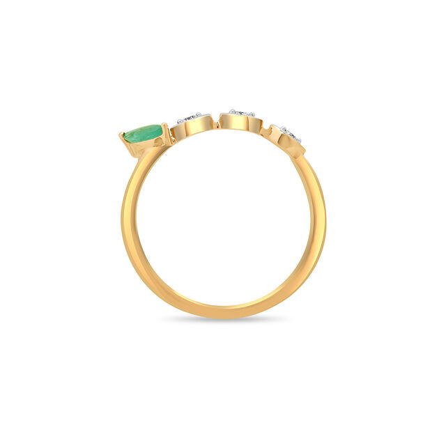 14KT Yellow Gold Spellbound Whispers Emerald Finger Ring,,hi-res image number null