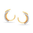 14 KT Yellow and White Gold Gleaming Stud Earrings,,hi-res view 1