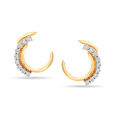 14KT Yellow and White Gold Gleaming Stud Earrings,,hi-res view 1