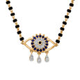 14 KT Lustrous Sapphire and Diamond Evil Eye Mangalsutra,,hi-res view 2