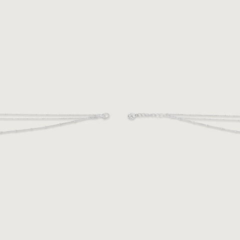 Layered Modern Silver Anklet