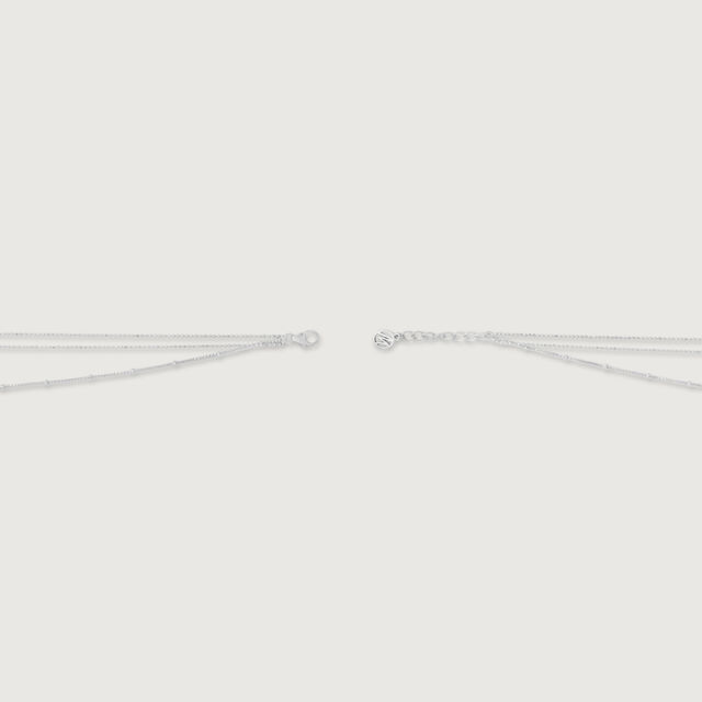 Layered Modern Silver Anklet,,hi-res image number null