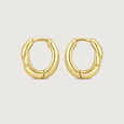 Linked Sculpt Gold Hoop Earrings,,hi-res view 5