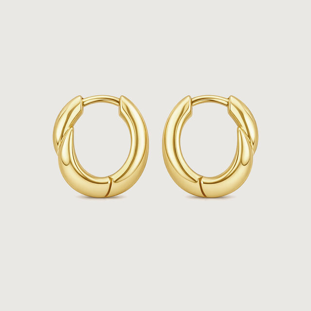 Linked Sculpt Gold Hoop Earrings,,hi-res image number null