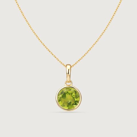 Fresh Light Peridot Gold Pendant