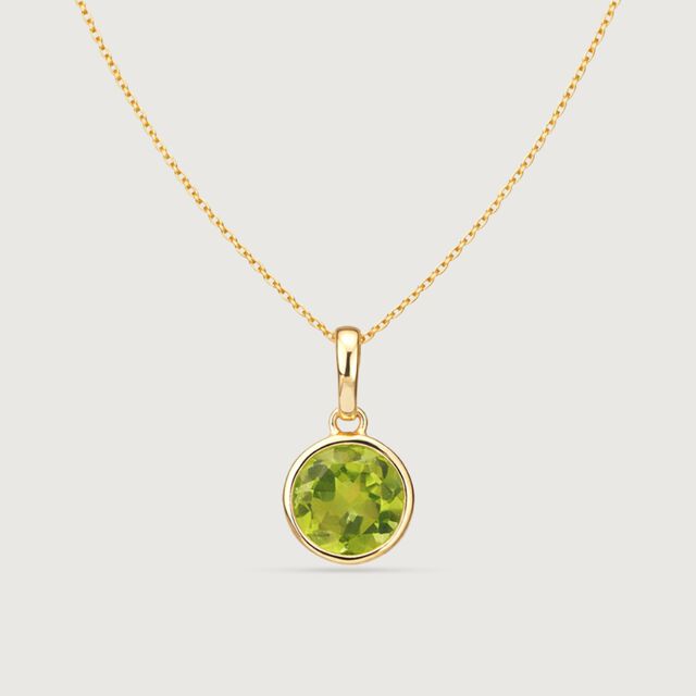 Fresh Light Peridot Gold Pendant,,hi-res image number null