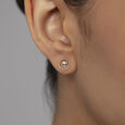 Glowing Sunburst Gold & Diamond Stud Earrings,,hi-res view 2