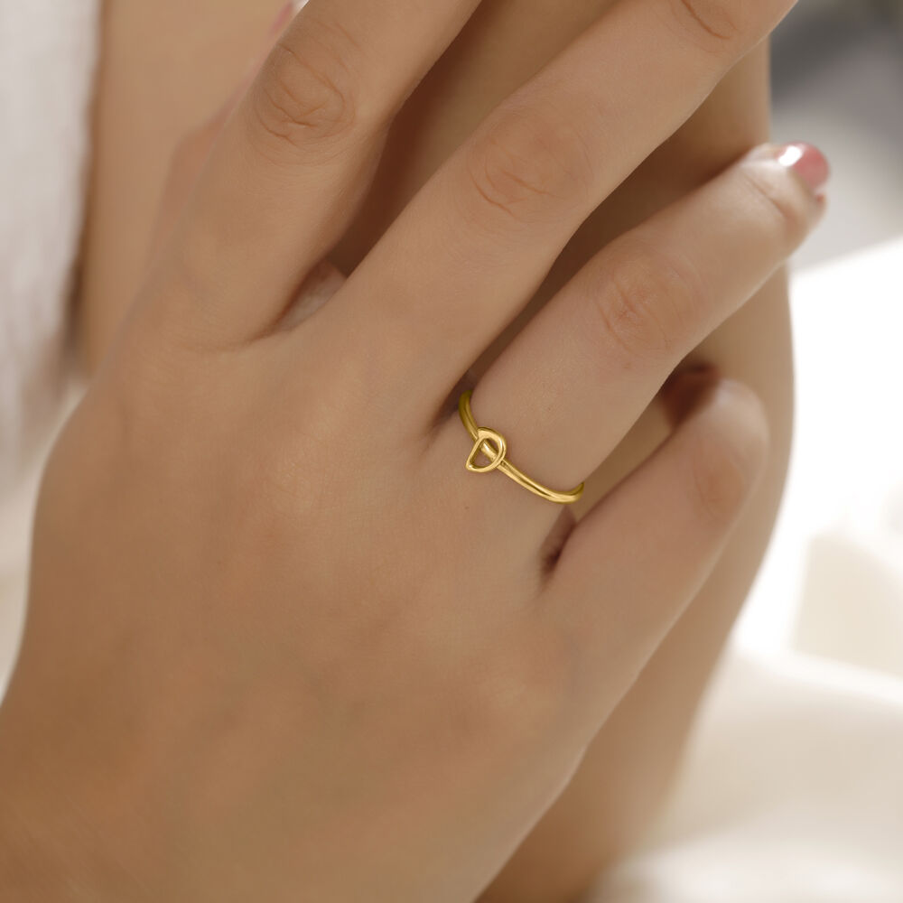 Buy Letter D 14KT Yellow Gold Initial Ring Online Mia by Tanishq