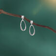Fluid Chic Silver Drop Earrings,,hi-res view 1
