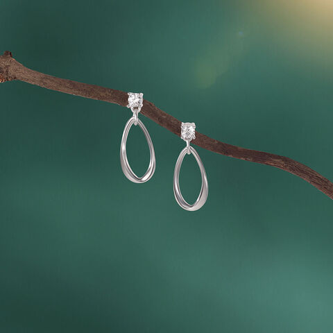 Fluid Chic Silver Drop Earrings