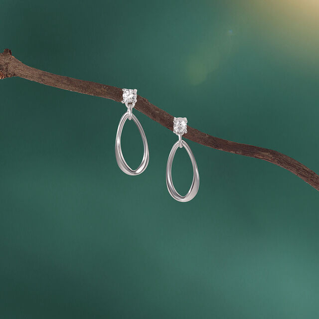 Fluid Chic Silver Drop Earrings,,hi-res image number null